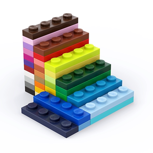 LEGO乐高 3710 1x4 基础板 黑白 深灰浅灰红黄蓝绿米棕橙紫小颗粒
