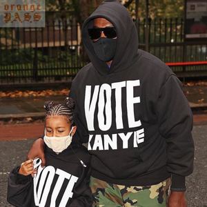Kanye West VOTE KANYE投票侃爷竞选周边男女黑色休闲卫衣套头衫