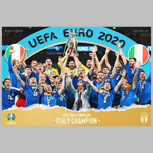 欧洲杯意大利夺冠军海报足球明星装饰画球星挂图卧室宿舍墙贴壁纸