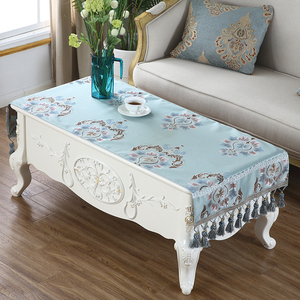欧式茶几桌布吊穗小奢华长方形客厅家用写字台桌布茶几垫桌垫布艺