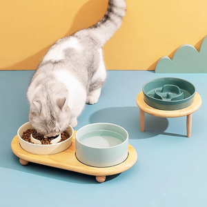 宠物缓食碗陶瓷慢食碗防噎猫碗狗碗中小型犬狗狗幼犬猫猫吃饭碗
