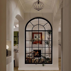 法式玻璃隔断复古奶油风拱形门窗屏风客厅假窗户壁饰玄关遮挡装饰