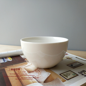 【外贸尾单】米饭碗小汤碗甜品家用米白纯色美式出口高温陶瓷餐具