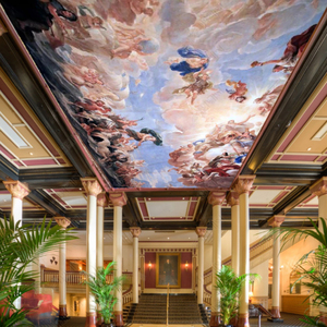 3D欧式复古油画人物宫廷贵妇壁画酒店ktv背景墙布天花板吊顶壁纸
