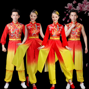 2021新款中国风水鼓舞演出服装男女打大鼓打鼓服装舞台现代成人饰
