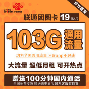联通流量流量卡100G200G日租卡大王卡上网卡沃派北京电话卡全国