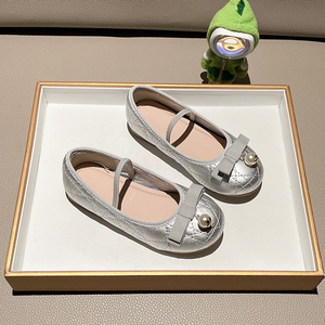 女童小皮鞋2024春季新款韩版珍珠洋气儿童单鞋时尚潮流女宝公主鞋