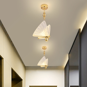 过道灯创意蝴蝶造型LED走廊灯现代简约门厅入户玄关灯阳台小吊灯