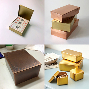 铜盒定制长方形黄铜线盒纯铜信号屏蔽盒黄铜方盒餐厅保温铜盒加工