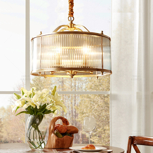 全铜吊灯卧室书房餐厅客厅别墅百搭美式欧式复古优雅纯铜设计师灯