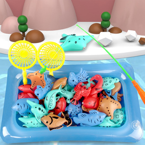 儿童磁性钓鱼玩具套装3岁小孩2鱼竿男孩小猫钩鱼宝宝益智捞鱼女孩