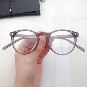 龙妈同款眼镜时尚透明黑色板材素颜圆形镜框配近视奥利弗OV5183B