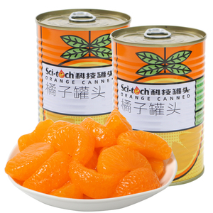 科技牌橘子罐头 425克x5罐 黄岩蜜桔橘片爽新鲜特产桔子片 水果捞