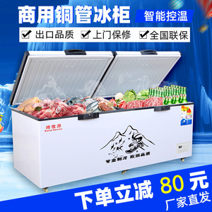 新款铜管冰柜商用大容量卧式大型冷柜单温双温保鲜展示柜冷藏冷冻