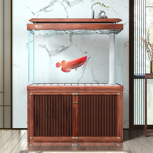 YEE鱼缸小型客厅2023新款水族箱家用落地超白底滤玻璃生态龙鱼缸