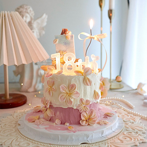 生日快乐插牌LED灯蛋糕装饰品18岁宝宝周岁数字发光灯刮刀花模具