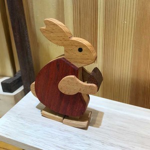 儿童木制玩具下坡木牛流马拼装益智亲子兔子动物DIY散件木工坊