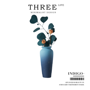 Tlife·Indigo·花瓶陶瓷简约蓝色居家摆件客厅插花器创意 | 蓝寀
