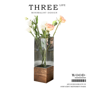 Tlife·Wood·日式简约创意轻奢摆件复古花瓶玻璃插花客厅 | 桐木