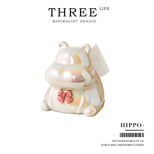 Tlife·Hippo·纸巾盒陶瓷轻奢高档抽纸盒摆件家居客厅餐桌 |河马