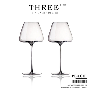Tlife·Peach·美索米亚欧式勃艮第家用水晶玻璃高脚红酒杯 |桃心