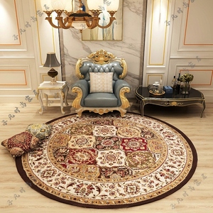 欧美风格复古圆形地毯土耳其波斯床边地毯客厅卧室书房家用地毯垫