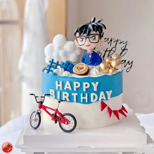 侦探柯南生日蛋糕装饰摆件男生动漫主题公仔儿童男孩烘焙配件插件