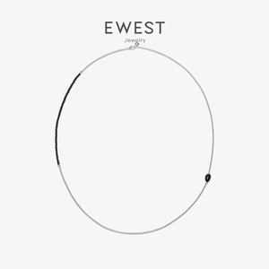 EWEST艺未 2024新款长链条毛衣链拼接银项链女小众颈链高级锁骨链