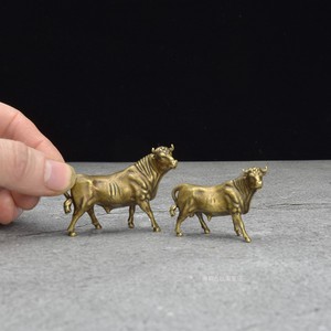 中式古典小铜器茶宠动物摆件牛鼠兔马景观装饰把玩实心纯铜复古