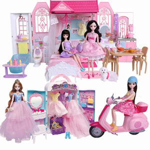安丽莉娃娃梦想家园折叠大别墅梦幻寝卧室衣橱厨房女孩过家家玩具