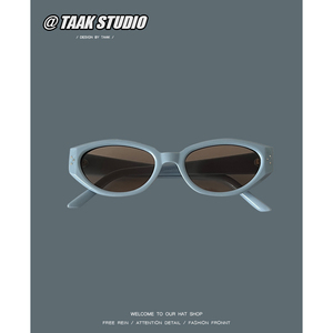浅蓝色框架墨镜韩国新品ins明星凹造型个性街头眼镜太阳镜男韩版