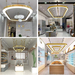 定制蛋糕店造型灯烘焙室专用led椭圆吊灯办公商场店铺长方形灯具
