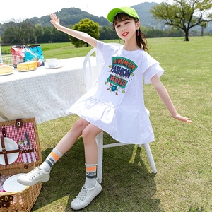 女童春夏装洋气连衣裙2024年新款韩版大童儿童装夏款网红女孩裙子