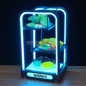 雅图酒吧发光果盘LED小吃碟豪华创意三层派对KTV专用水果零食盘子