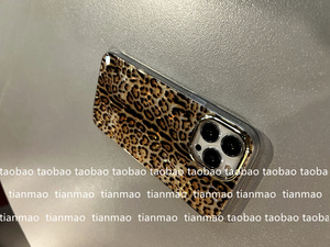密集棕色豹纹适用于苹果14 15pro max手机壳12 11promax日韩个性12pro 13小众时尚11网红全包边软壳