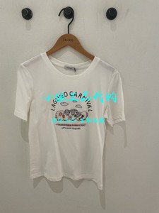 Lagogo拉谷谷2024年夏季新款圆领套头白色短袖T恤NATT313C04-199