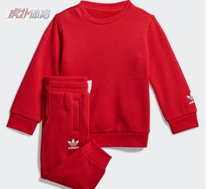 Adidas/阿迪达斯春季新款三叶草男女婴小童装运动套装 FM5609