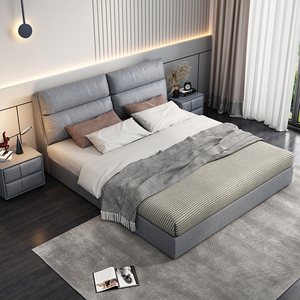 北欧科技布艺床现代简约双人床主卧1.8米小户型1.5可拆洗储物婚床