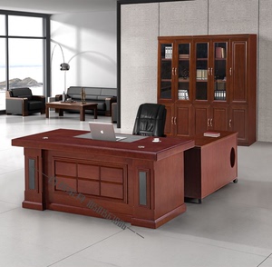 总裁桌椅沙发书柜老板台桌椅大班台喷漆米皮办公家具桌椅厂家直销