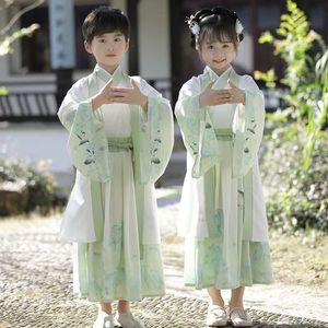 韩版男女童汉服套装春夏新款汉元素中国风国潮气质儿童汉服演出服