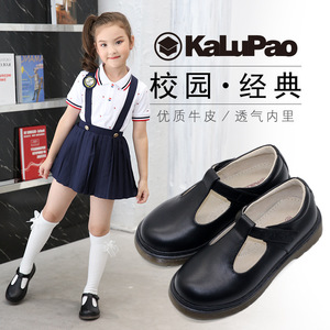 新款女童大码黑色学生返学皮鞋表演防滑儿童鞋礼服JK单鞋SHOE日系