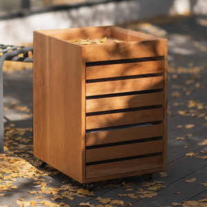 minimore|灵感文件柜|北欧日式复古木质书房办公室可移动抽屉柜
