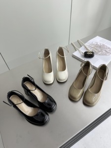 卡丝露法式浅口粗跟玛丽珍鞋女2024年春季新款韩版时尚气质高跟鞋