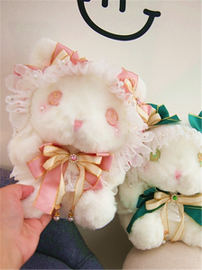 洛丽塔兔子炒美毛绒玩具领结小白兔粉色可爱超萌玩偶女生日礼物
