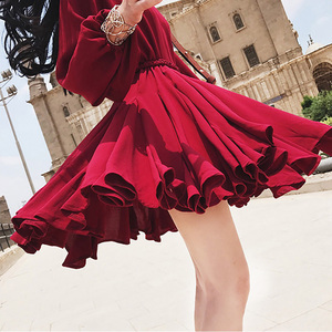 2023女装穿搭衣服出游红裙子旅游海边度假适合拍照的韩国小矮个子