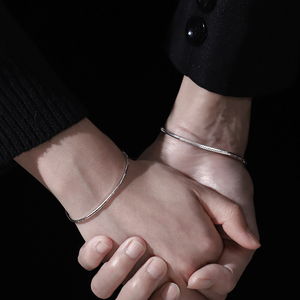 925纯银手链女蛇骨情侣一对小众设计韩版简约个性森系冷淡风手环
