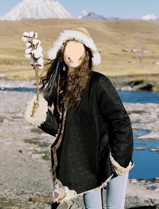 女士冬季藏装复古藏服秋冬棉衣短款保暖外套藏族棉服羊羔毛袄