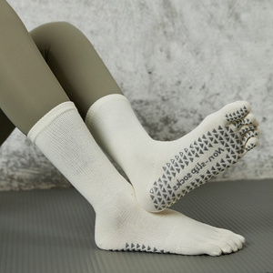 日本ZD五指袜瑜伽袜普拉提袜中筒防滑袜专业女健身运动袜纯棉袜子