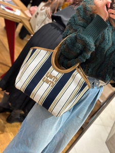 日本代购 miumiu限定条纹帆布ivy 包包带子袋