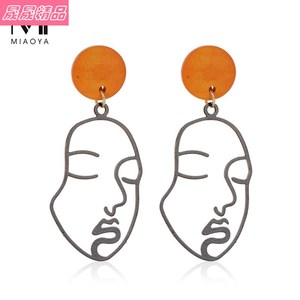 creative eardrop new style ins personality face earrings耳环
